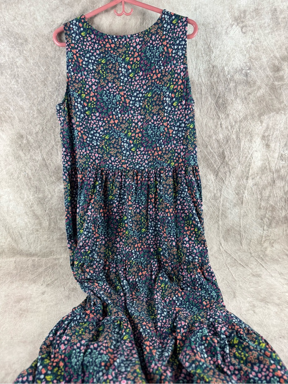 Lands' End Navy Floral Maxi Dress 1X. Back to School - Picture 7 of 12